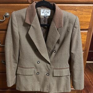 Le Suit Petite Houndstooth Gingham Blazer